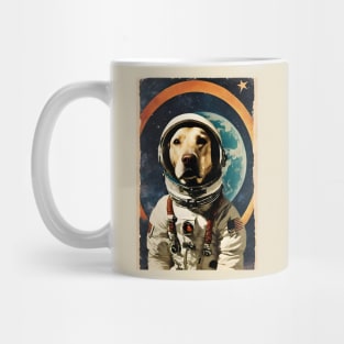 Astronaut Labrador Dog in Space Vintage Collage Surreal Art Mug